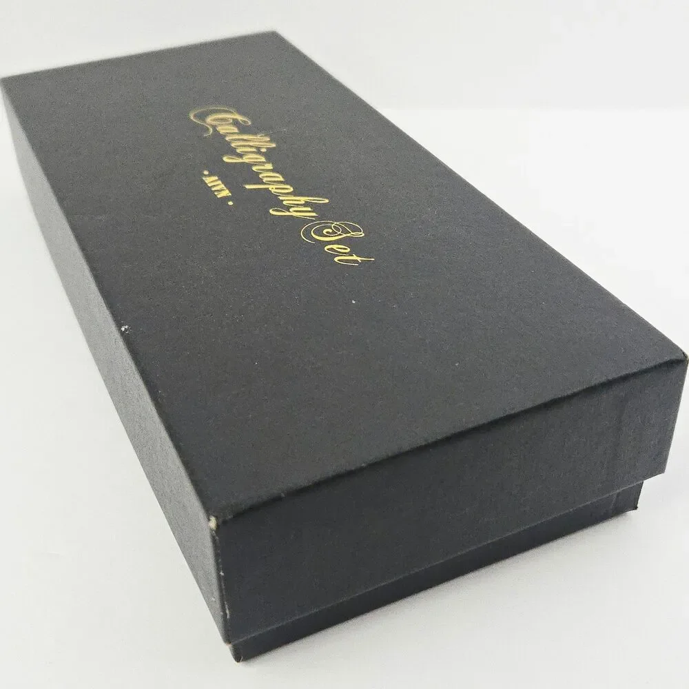 Beginner Calligraphy Set Starter Kit w/ Wooden Dip Pen 2 Ink Bottles Steel Nibs